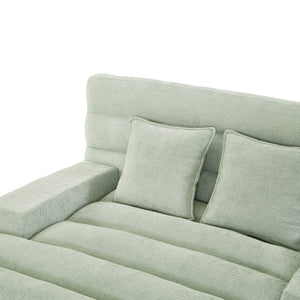 Chaise Bed Lounge Sofa Chair With Adjustable Backrest And LED Light Strip