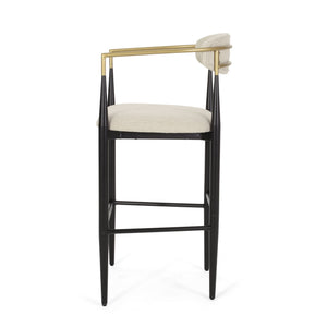Upholstered Bar Stools With Backs For Kitchen Island (Set of 2)
