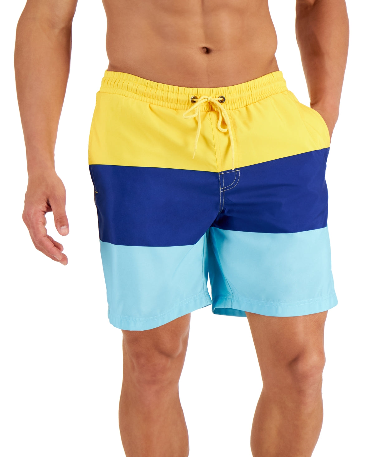 Men's Colorblocked Swim Trunks