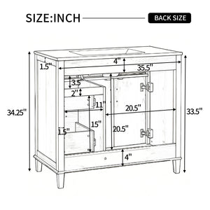 Bathroom Vanity With Sink, Soft Close Doors & Drawers - Wood
