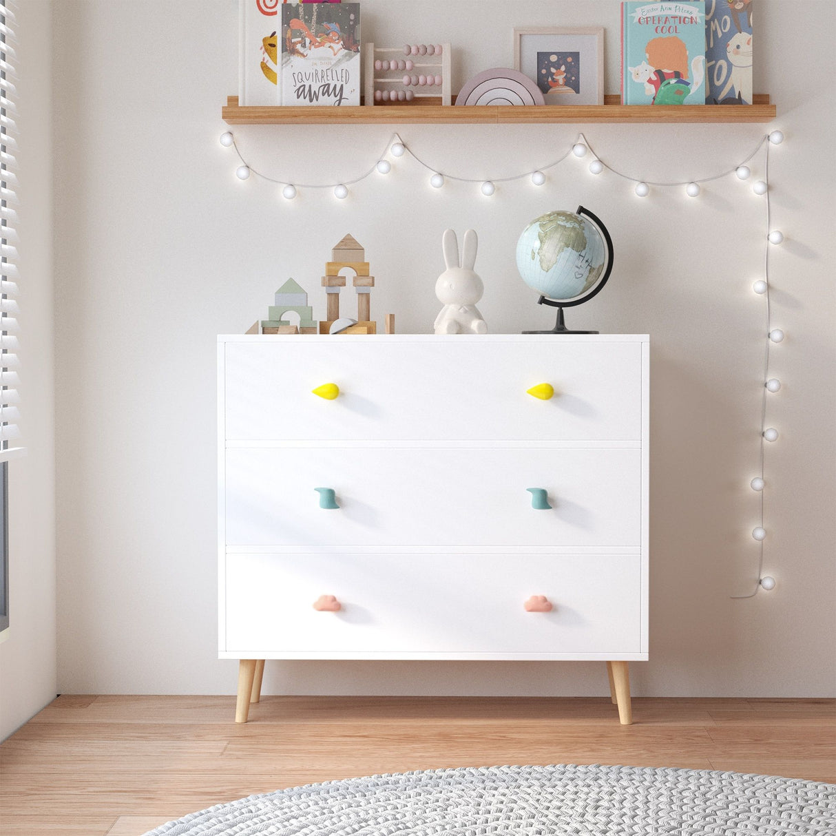 3 Drawer Dresser, Storage Cabinet With Anti Tip Safety