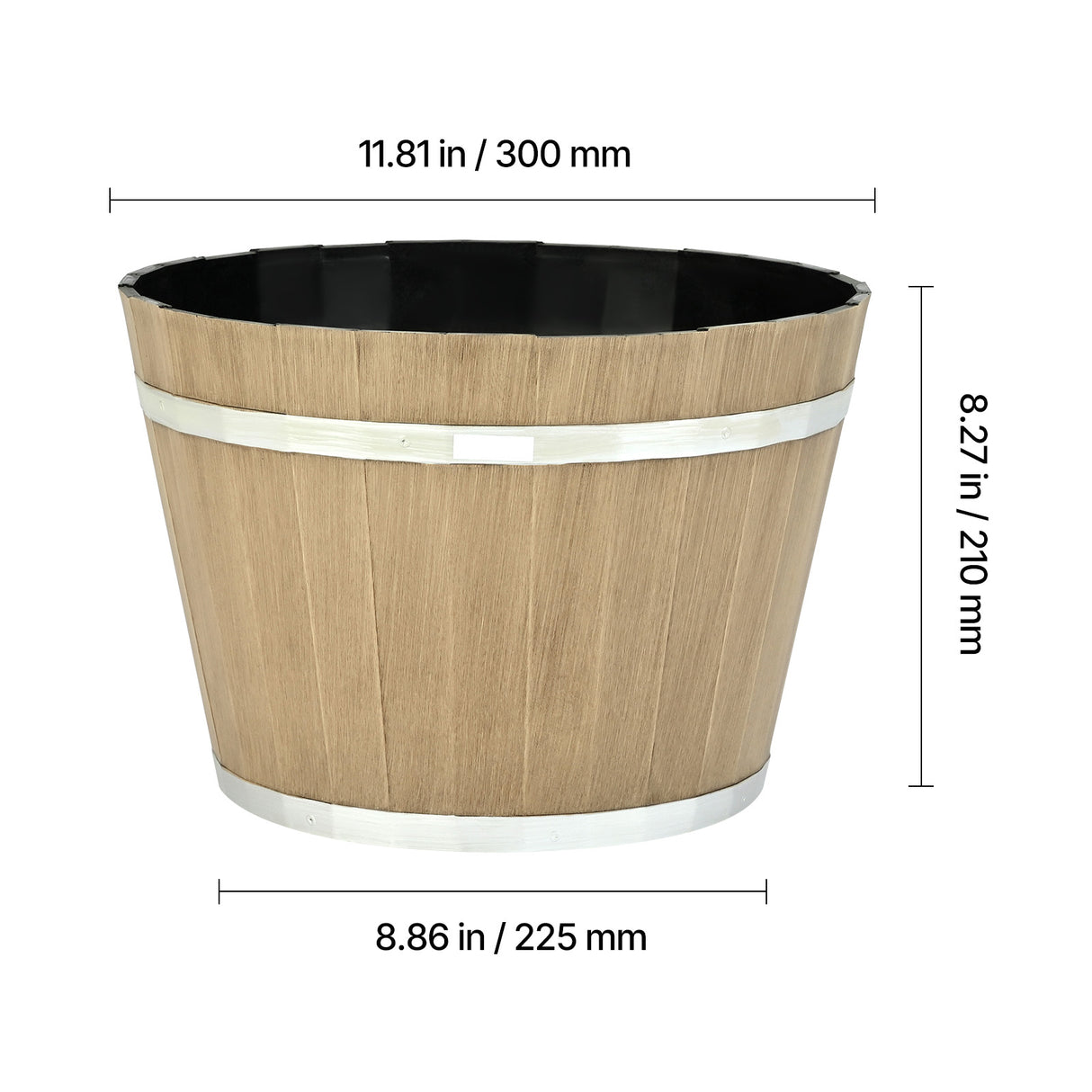 Resin Whiskey Barrel Planter Garden Flower Plant Pot