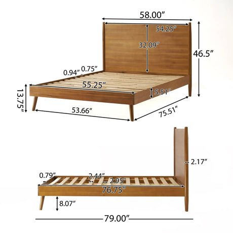 Okioki - Mid-Century Wood Bed - Best Buy Furniture