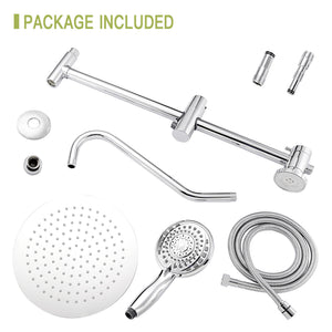 Shower System With 5 Function Rain Hand Shower And Slide Bar Combo