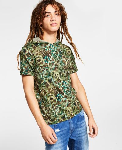 Men's Snake Hooded Print T-Shirt
