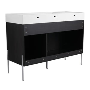 Freestanding Bathroom Vanity With Resin Sink And Storage Cabinet