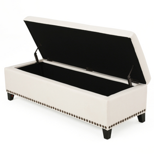 Storage Ottoman, Storage Bench with Safety Close Hinge