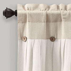 Linen Button Valance Window Panel