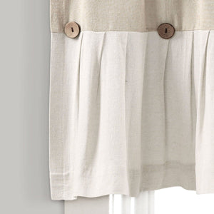 Linen Button Valance Window Panel