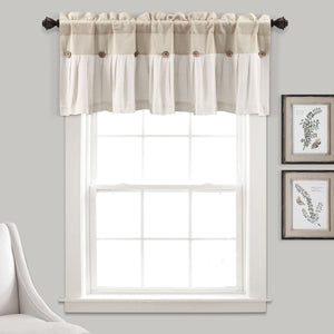 Linen Button Valance Window Panel