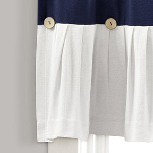 Linen Button Valance Window Panel