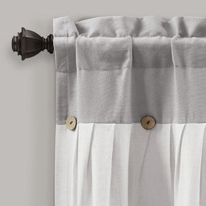 Linen Button Valance Window Panel