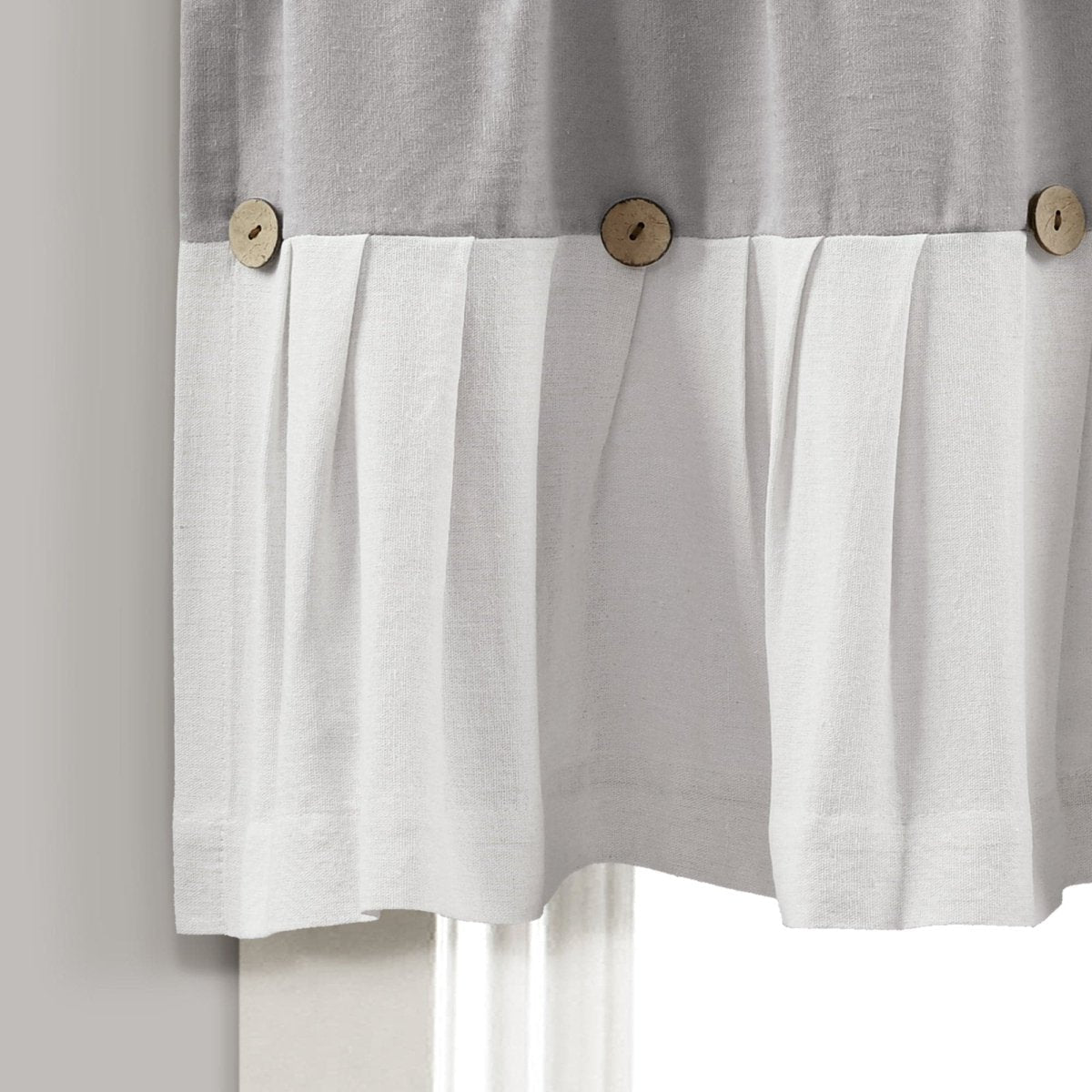 Linen Button Valance Window Panel