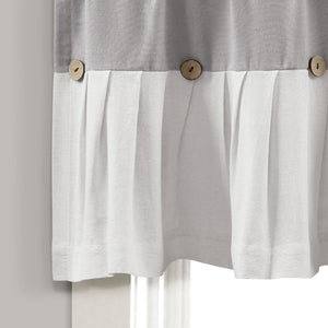 Linen Button Valance Window Panel