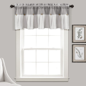 Linen Button Valance Window Panel