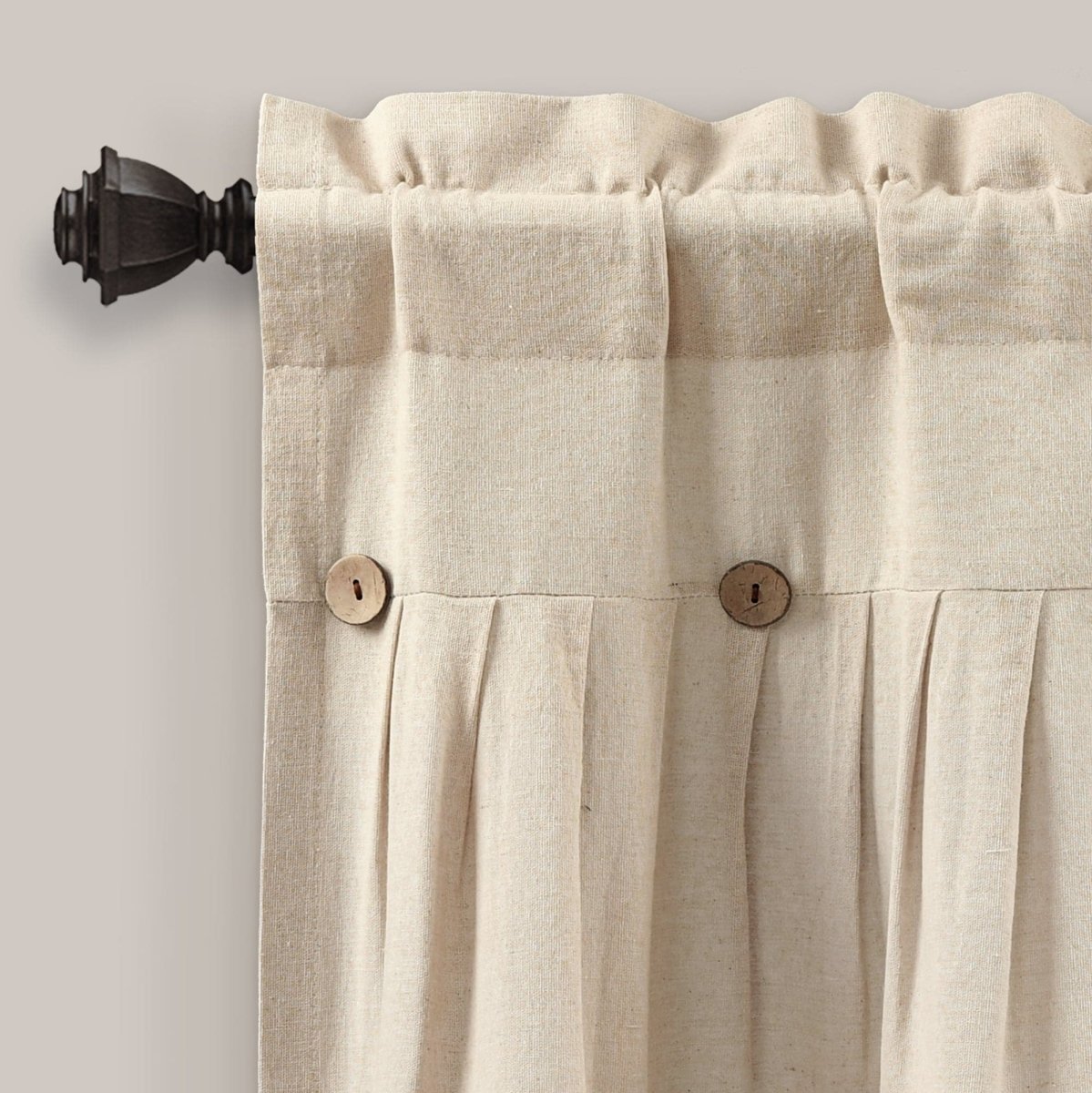 Linen Button Valance Window Panel