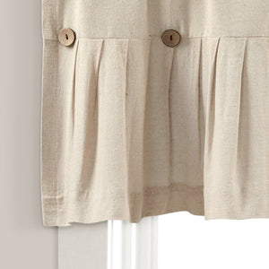 Linen Button Valance Window Panel
