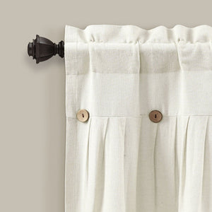 Linen Button Valance Window Panel