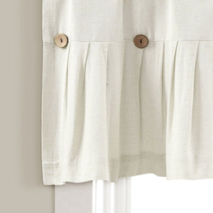 Linen Button Valance Window Panel