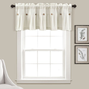 Linen Button Valance Window Panel