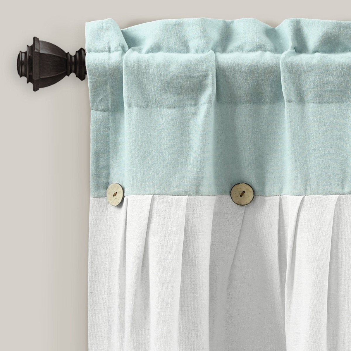 Linen Button Valance Window Panel