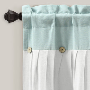 Linen Button Valance Window Panel