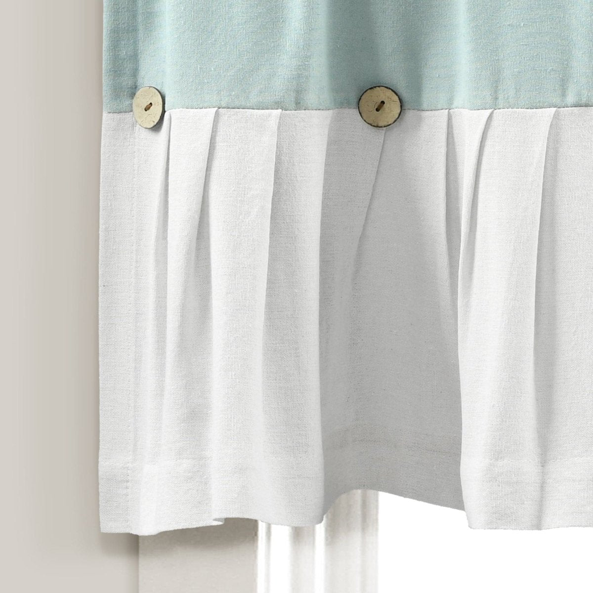 Linen Button Valance Window Panel