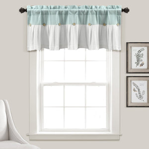 Linen Button Valance Window Panel