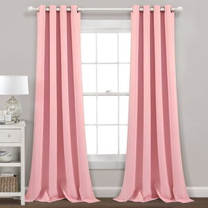 LushDecor Insulated Grommet Blackout Window Curtain Panel Set in Fairytale Pink - view 2