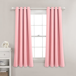 LushDecor Insulated Grommet Blackout Window Curtain Panel Set in Fairytale Pink
