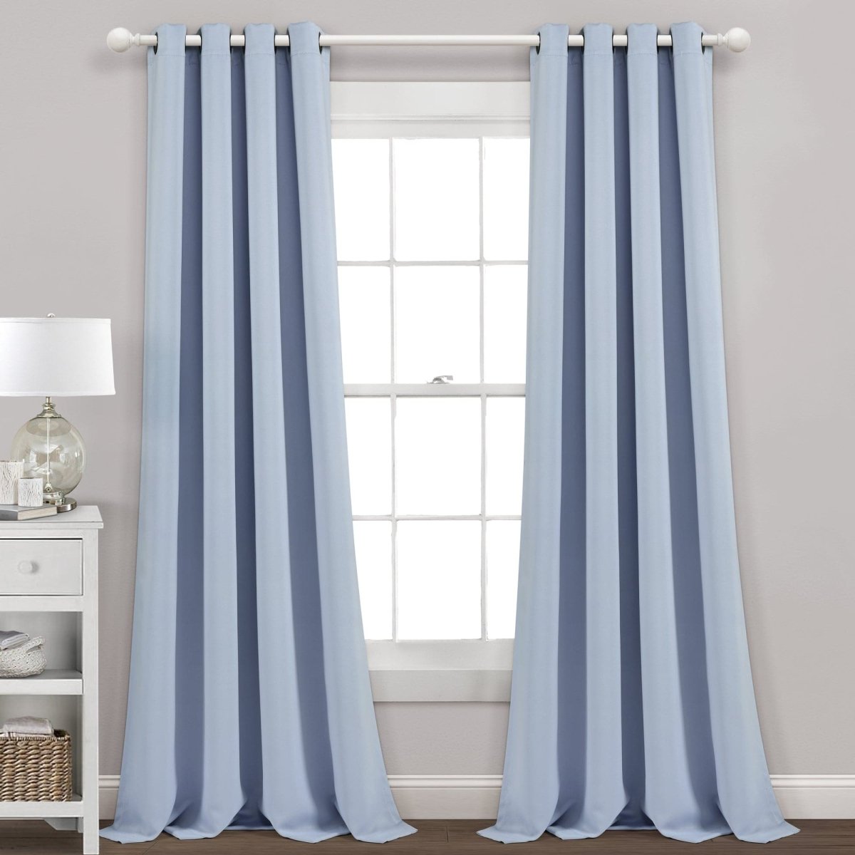 LushDecor Insulated Grommet Blackout Window Curtain Panel Set in Blue Moon - view 2