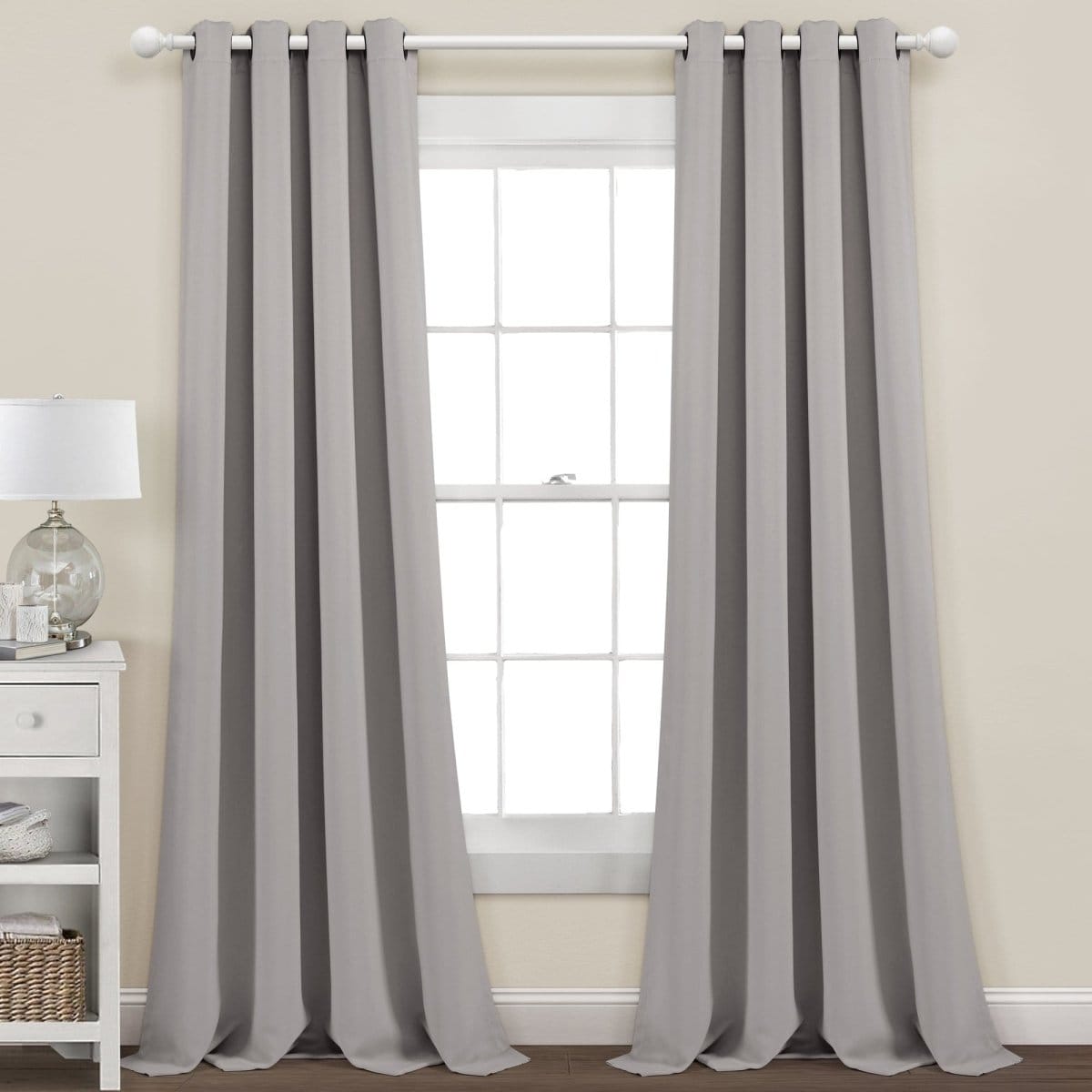 LushDecor Insulated Grommet Blackout Window Curtain Panel Set in Gray - view 2