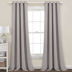 LushDecor Insulated Grommet Blackout Window Curtain Panel Set in Gray - view 2