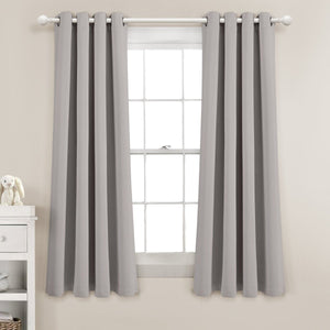 LushDecor Insulated Grommet Blackout Window Curtain Panel Set in Gray