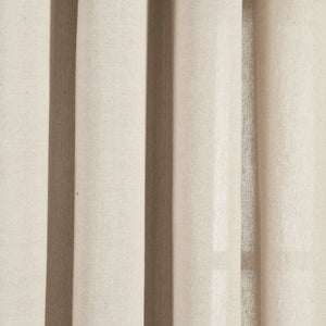 Faux Linen Grommet Window Curtain Panel Set