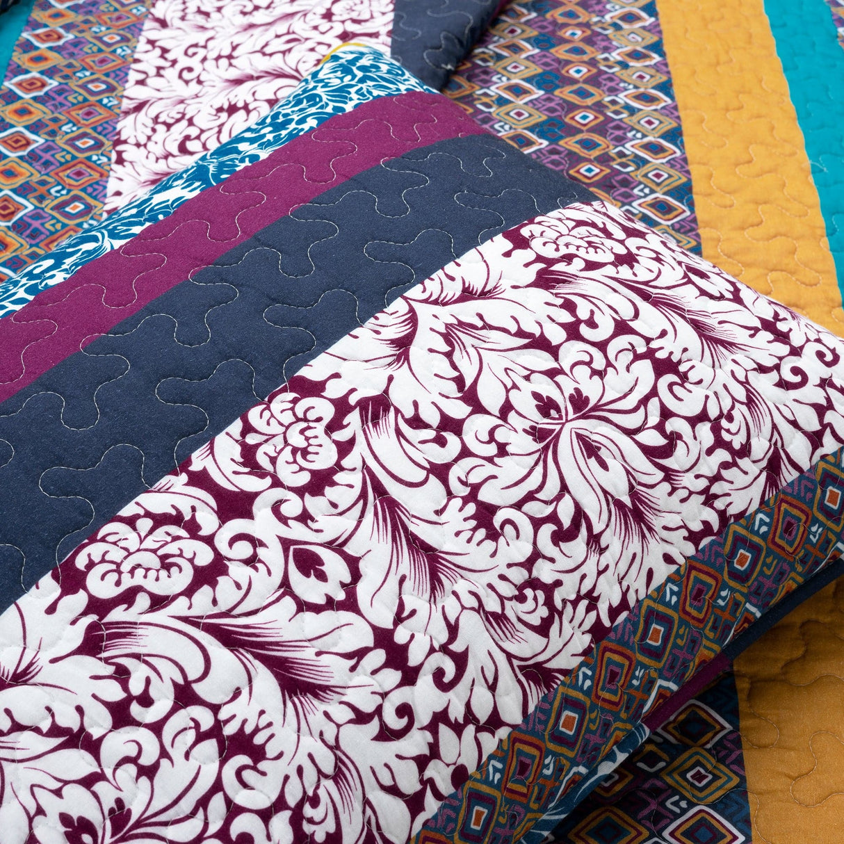 Boho Stripe Quilt Set