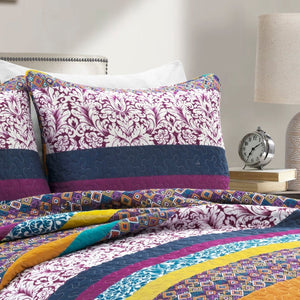Boho Stripe 3-Piece Quilt Set