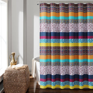 Boho Stripe Shower Curtain 72" x 72"