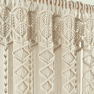 Boho Macrame Textured Cotton Window Curtain