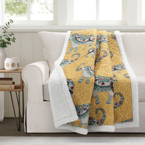 Hati Elephants Sherpa Throw