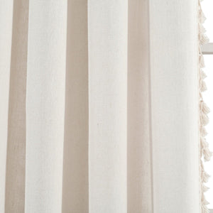 Faux Linen Tassel Window Curtain Panel