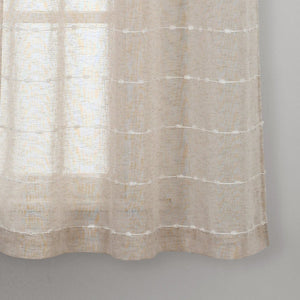 Farmhouse Textured Grommet Sheer Window Curtain Panel Set