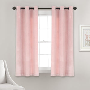 Prima Velvet Solid Grommet Light Filtering Curtain Panel Set