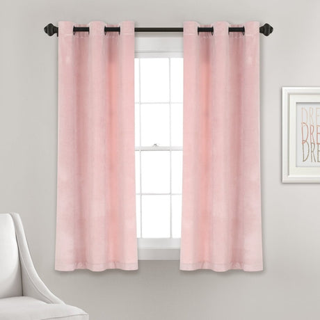 Prima Velvet Solid Grommet Light Filtering Curtain Panel Set