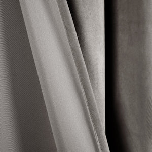 Prima Velvet Solid Grommet Light Filtering Curtain Panel Set