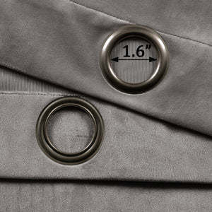 Prima Velvet Solid Grommet Light Filtering Curtain Panel Set