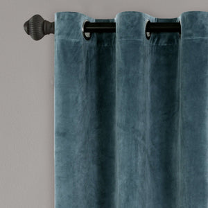 Prima Velvet Solid Grommet Light Filtering Curtain Panel Set