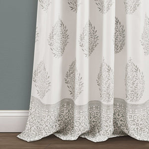 Teardrop Leaf Light Filtering Window Curtain Panel Set