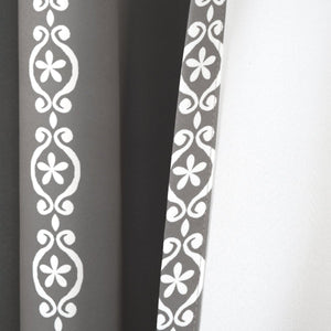 Stripe Medallion Light Filtering Window Curtain Set