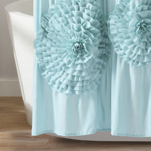 Serena Shower Curtain 72" x 72" Soft Brushed Poly with Ruching